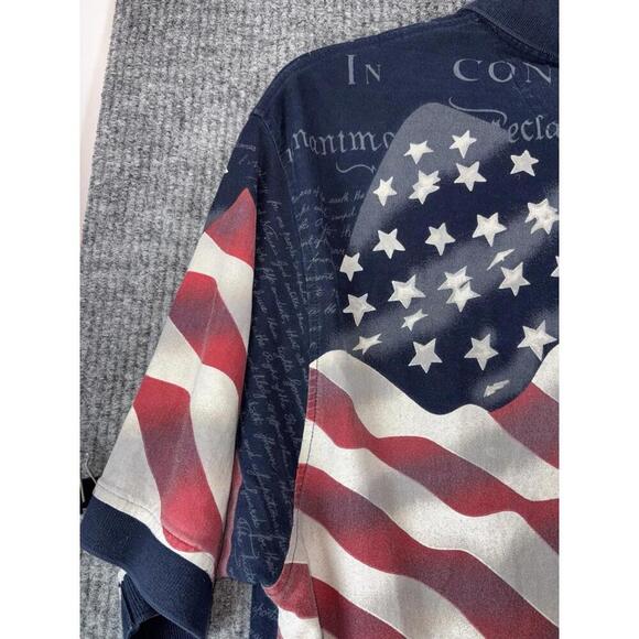 Men's Cotton Traders Sport American Flag Constitution Short Sleeve Polo Size XL - Picture 8 of 15